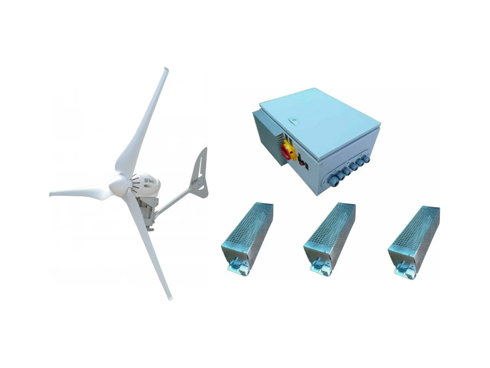 İsta Breeze Heli 4.0 Rüzgar Türbini Seti: Türbin + Şarj Kontrol