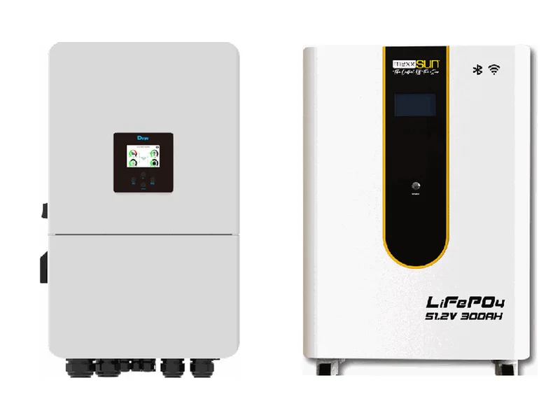 Deye 20 kW Trifaze Hibrit İnverter + 15,36 kWh Lityum Batarya Paketi