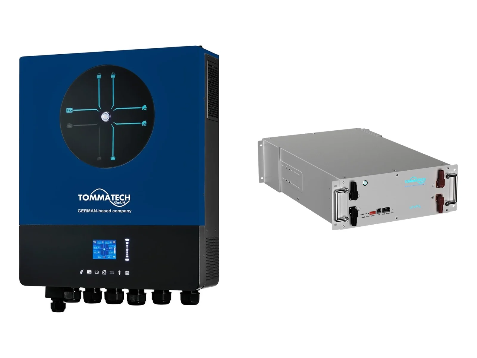TommaTech 11 kW Monofaze Off Grid Hibrit İnverter + 10,44 kWh Lityum Batarya Paketi